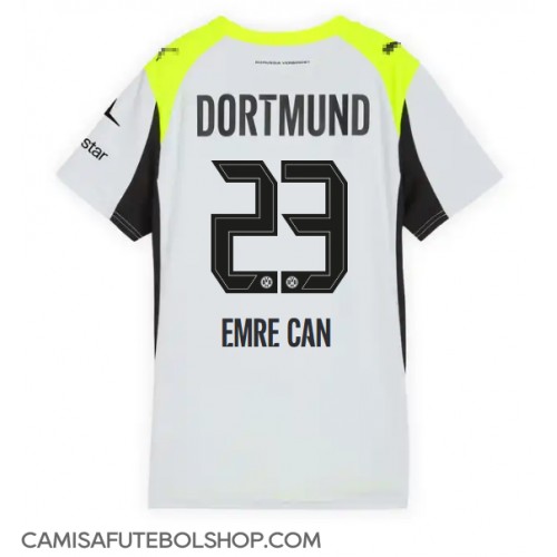 Camisa de time de futebol Borussia Dortmund Emre Can #23 Replicas 2º Equipamento Feminina 2025-26 Manga Curta
